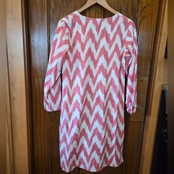 Pine Cone Hill Fine Linens Caftan Beach Cover Nightgown  XSMALL Pink Zig Zag - Picture 10 of 14